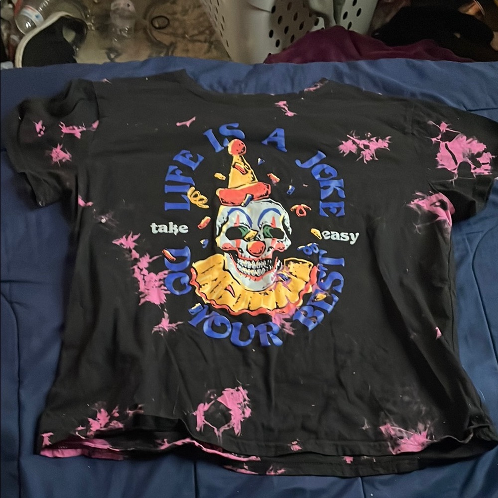 Romwe Black Tee with Pink Highlights